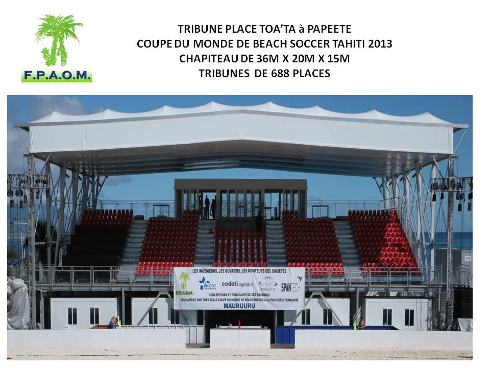 Covered grandstand at Place Toata in Papeete